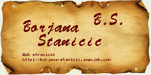 Borjana Staničić vizit kartica